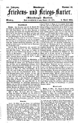 Nürnberger Friedens- und Kriegs-Kurier Montag 2. April 1855