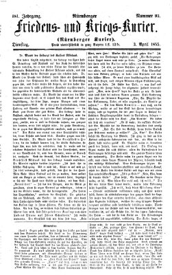 Nürnberger Friedens- und Kriegs-Kurier Dienstag 3. April 1855