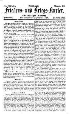 Nürnberger Friedens- und Kriegs-Kurier Samstag 21. April 1855