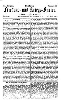 Nürnberger Friedens- und Kriegs-Kurier Dienstag 24. April 1855