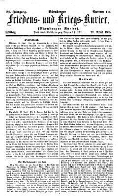 Nürnberger Friedens- und Kriegs-Kurier Freitag 27. April 1855