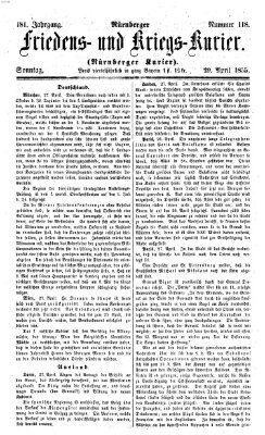 Nürnberger Friedens- und Kriegs-Kurier Sonntag 29. April 1855