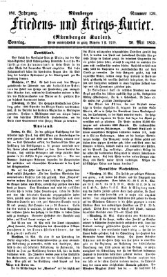 Nürnberger Friedens- und Kriegs-Kurier Sonntag 20. Mai 1855