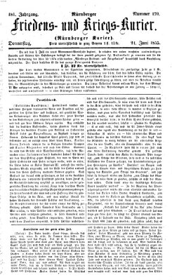 Nürnberger Friedens- und Kriegs-Kurier Donnerstag 21. Juni 1855