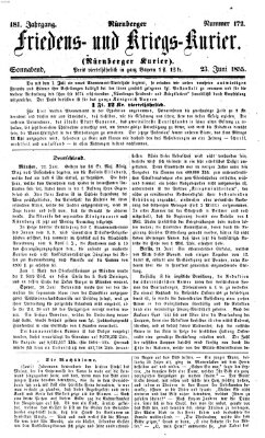 Nürnberger Friedens- und Kriegs-Kurier Samstag 23. Juni 1855