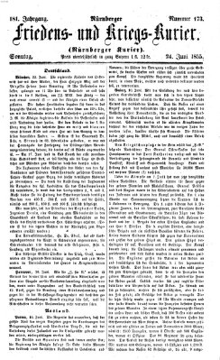 Nürnberger Friedens- und Kriegs-Kurier Sonntag 24. Juni 1855