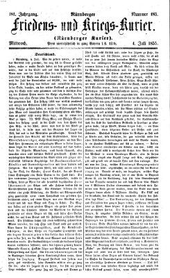 Nürnberger Friedens- und Kriegs-Kurier Mittwoch 4. Juli 1855