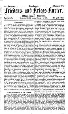 Nürnberger Friedens- und Kriegs-Kurier Samstag 14. Juli 1855