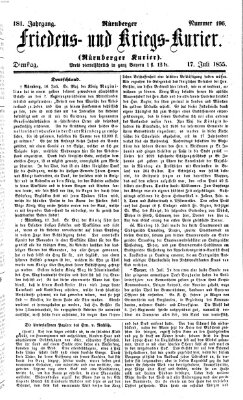 Nürnberger Friedens- und Kriegs-Kurier Dienstag 17. Juli 1855