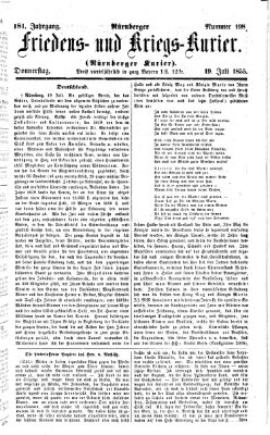 Nürnberger Friedens- und Kriegs-Kurier Donnerstag 19. Juli 1855