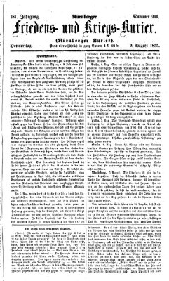 Nürnberger Friedens- und Kriegs-Kurier Donnerstag 9. August 1855