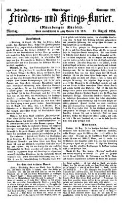 Nürnberger Friedens- und Kriegs-Kurier Montag 13. August 1855
