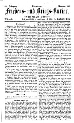 Nürnberger Friedens- und Kriegs-Kurier Mittwoch 5. September 1855