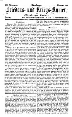 Nürnberger Friedens- und Kriegs-Kurier Freitag 7. September 1855