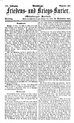 Nürnberger Friedens- und Kriegs-Kurier Sonntag 16. September 1855