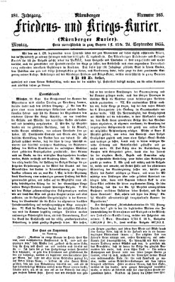 Nürnberger Friedens- und Kriegs-Kurier Montag 24. September 1855