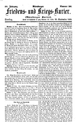 Nürnberger Friedens- und Kriegs-Kurier Dienstag 25. September 1855