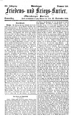 Nürnberger Friedens- und Kriegs-Kurier Donnerstag 27. September 1855