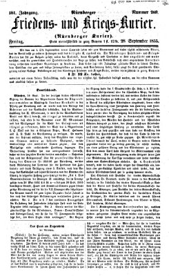 Nürnberger Friedens- und Kriegs-Kurier Freitag 28. September 1855