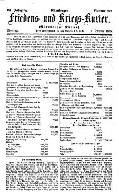 Nürnberger Friedens- und Kriegs-Kurier Montag 1. Oktober 1855