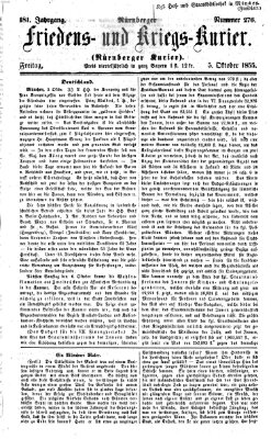 Nürnberger Friedens- und Kriegs-Kurier Freitag 5. Oktober 1855