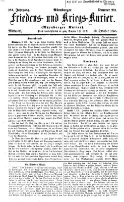 Nürnberger Friedens- und Kriegs-Kurier Mittwoch 10. Oktober 1855