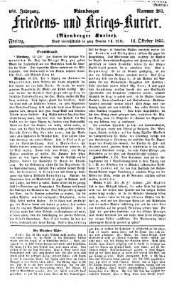 Nürnberger Friedens- und Kriegs-Kurier Freitag 12. Oktober 1855