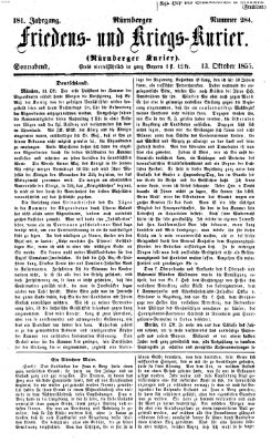 Nürnberger Friedens- und Kriegs-Kurier Samstag 13. Oktober 1855