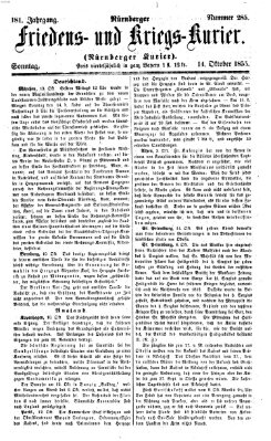 Nürnberger Friedens- und Kriegs-Kurier Sonntag 14. Oktober 1855