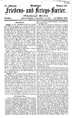 Nürnberger Friedens- und Kriegs-Kurier Dienstag 16. Oktober 1855