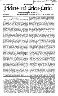 Nürnberger Friedens- und Kriegs-Kurier Mittwoch 17. Oktober 1855