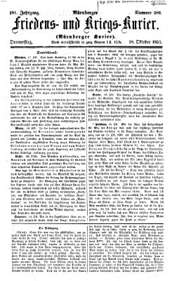 Nürnberger Friedens- und Kriegs-Kurier Donnerstag 18. Oktober 1855