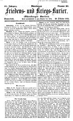 Nürnberger Friedens- und Kriegs-Kurier Samstag 20. Oktober 1855