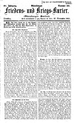 Nürnberger Friedens- und Kriegs-Kurier Dienstag 27. November 1855