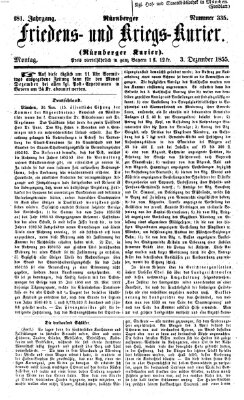 Nürnberger Friedens- und Kriegs-Kurier Montag 3. Dezember 1855