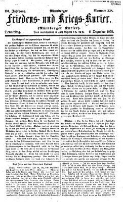 Nürnberger Friedens- und Kriegs-Kurier Donnerstag 6. Dezember 1855