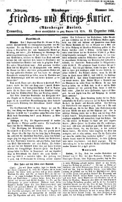 Nürnberger Friedens- und Kriegs-Kurier Donnerstag 13. Dezember 1855