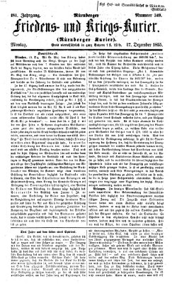 Nürnberger Friedens- und Kriegs-Kurier Montag 17. Dezember 1855