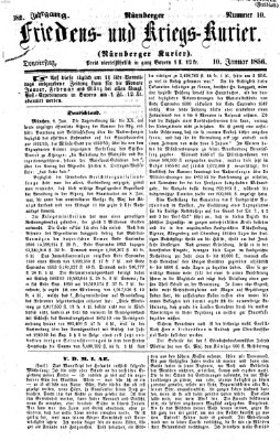 Nürnberger Friedens- und Kriegs-Kurier Donnerstag 10. Januar 1856