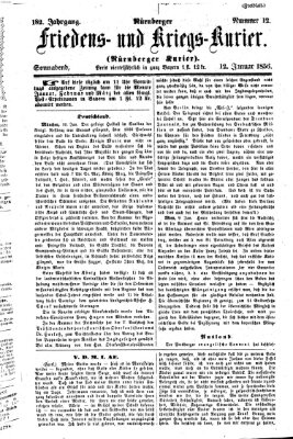 Nürnberger Friedens- und Kriegs-Kurier Samstag 12. Januar 1856