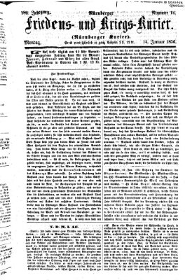 Nürnberger Friedens- und Kriegs-Kurier Montag 14. Januar 1856