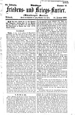 Nürnberger Friedens- und Kriegs-Kurier Mittwoch 16. Januar 1856