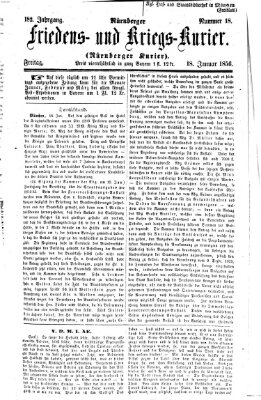 Nürnberger Friedens- und Kriegs-Kurier Freitag 18. Januar 1856