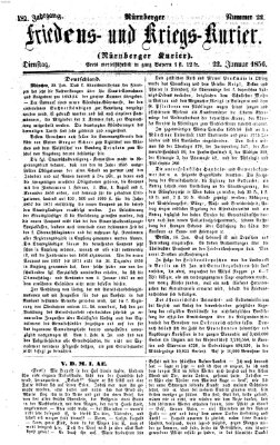 Nürnberger Friedens- und Kriegs-Kurier Dienstag 22. Januar 1856