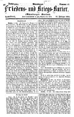 Nürnberger Friedens- und Kriegs-Kurier Samstag 16. Februar 1856