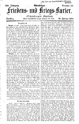 Nürnberger Friedens- und Kriegs-Kurier Dienstag 19. Februar 1856