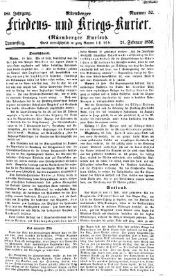 Nürnberger Friedens- und Kriegs-Kurier Donnerstag 21. Februar 1856