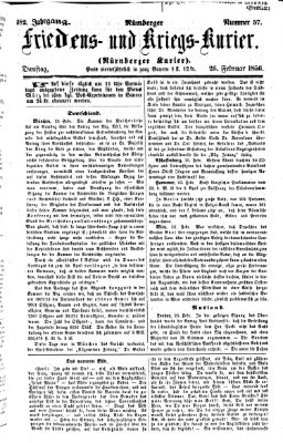 Nürnberger Friedens- und Kriegs-Kurier Dienstag 26. Februar 1856