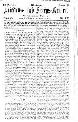 Nürnberger Friedens- und Kriegs-Kurier Samstag 1. März 1856