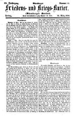 Nürnberger Friedens- und Kriegs-Kurier Freitag 21. März 1856